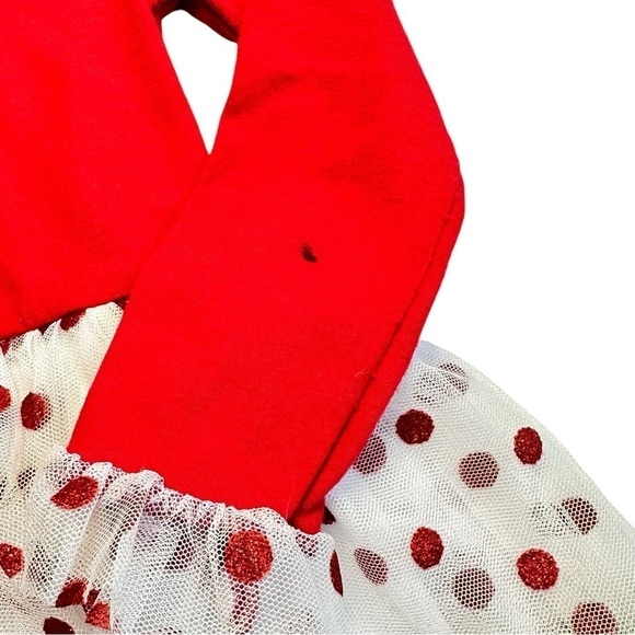 Little Lass Red & White Tulle Dress with Leggings Girls Size 5 - Picture 7 of 9